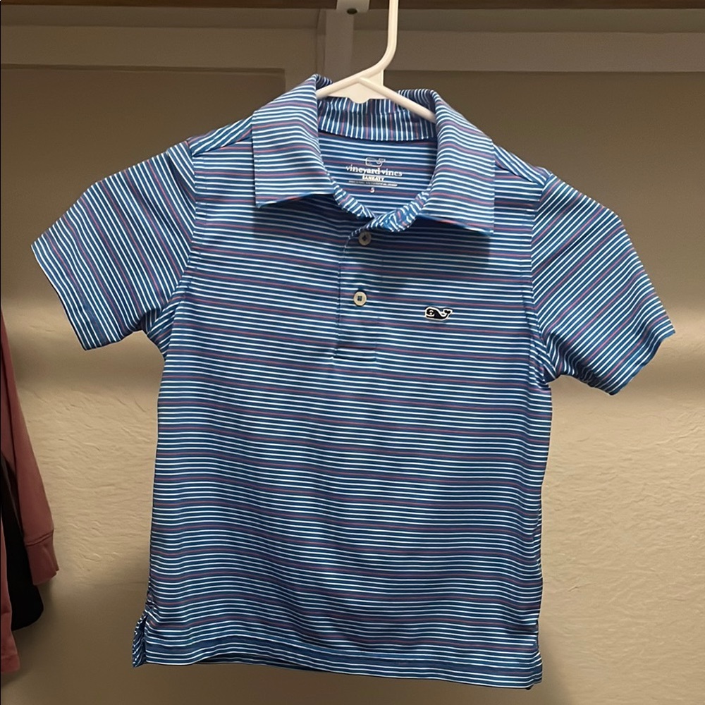 Vineyard Vines Blue Striped Kids Polo Shirt
